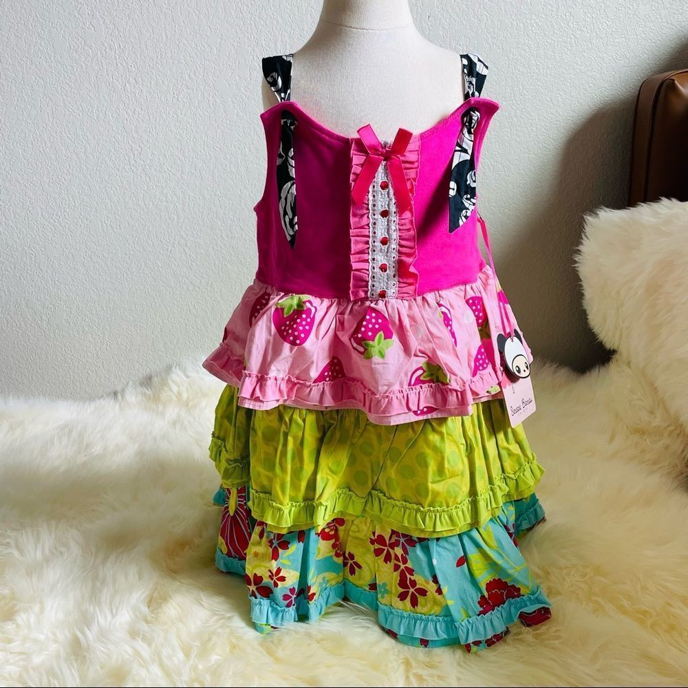 Servane Barrau sugar town cupcake ruffled dress Sz 6-7 New Designer